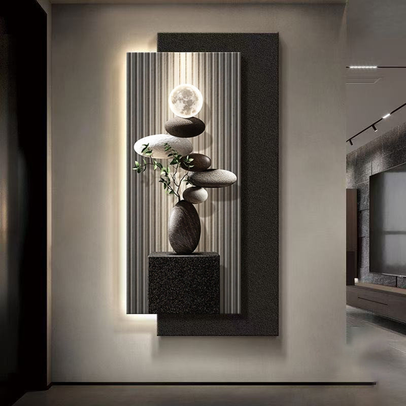 石来运转玄关装饰画轻奢寓意好挂画高级感led灯入户正对门墙壁画,家居饰品,氛围画/灯画,淘宝优惠券,粉丝福利购,淘宝优惠卷