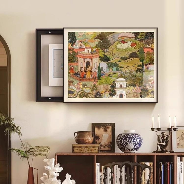 法式中古风电表箱装饰画免打孔电闸盒总开关弱电箱多媒体遮挡壁画,家居饰品,电表箱装饰画,淘宝优惠券,粉丝福利购,淘宝优惠卷