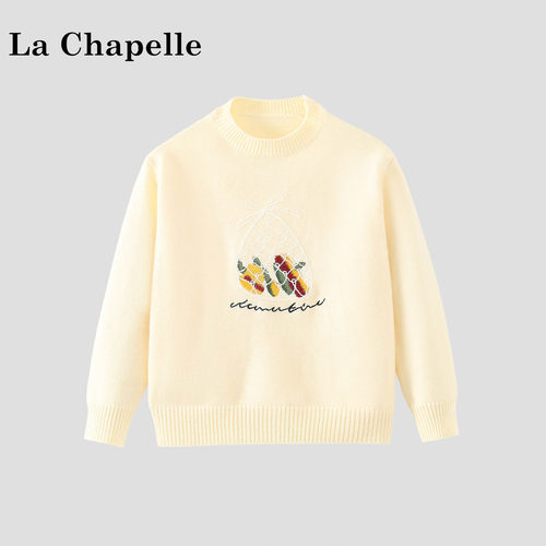La Chapelle【拉夏贝尔】秋冬季女童洋气卡通圆领针织毛衣LA3796