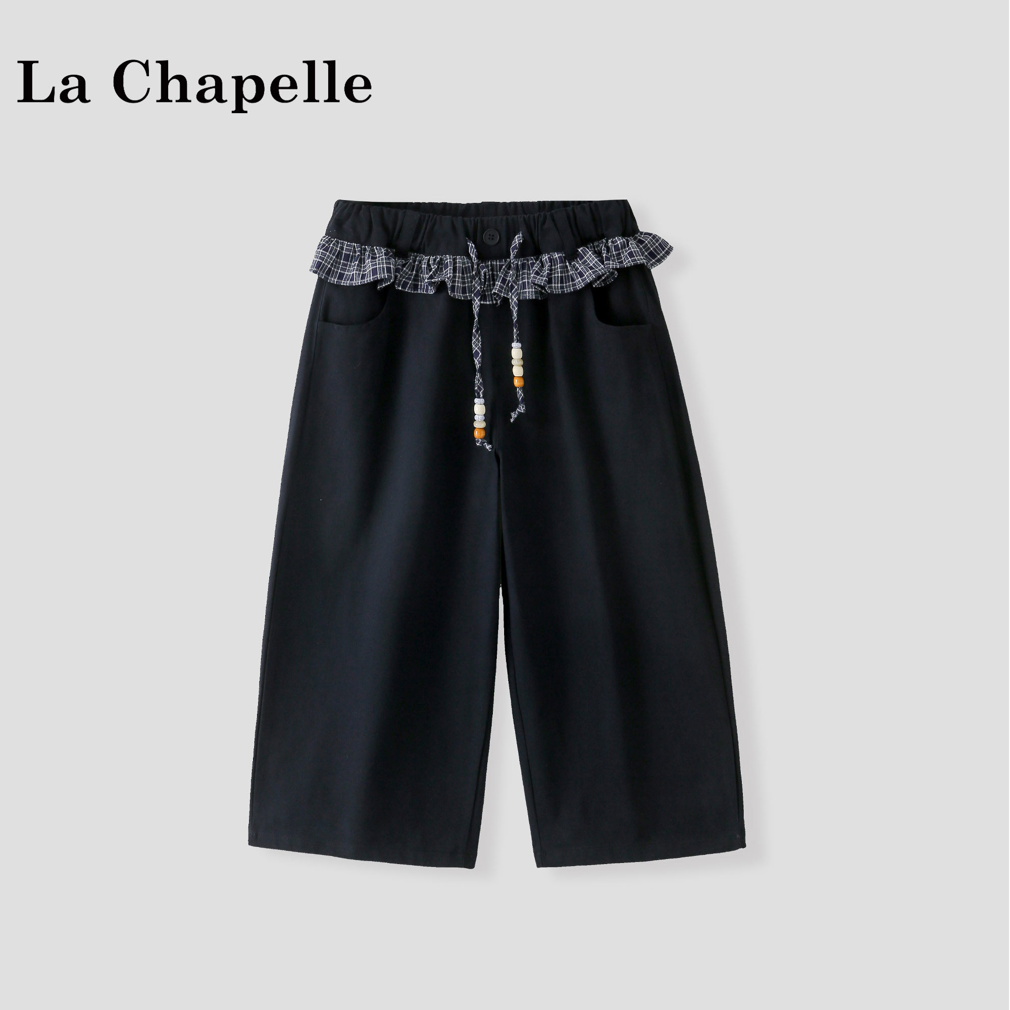 拉夏贝尔女童裤子2026新款小女孩外穿春装长裤洋气儿童直筒休闲裤