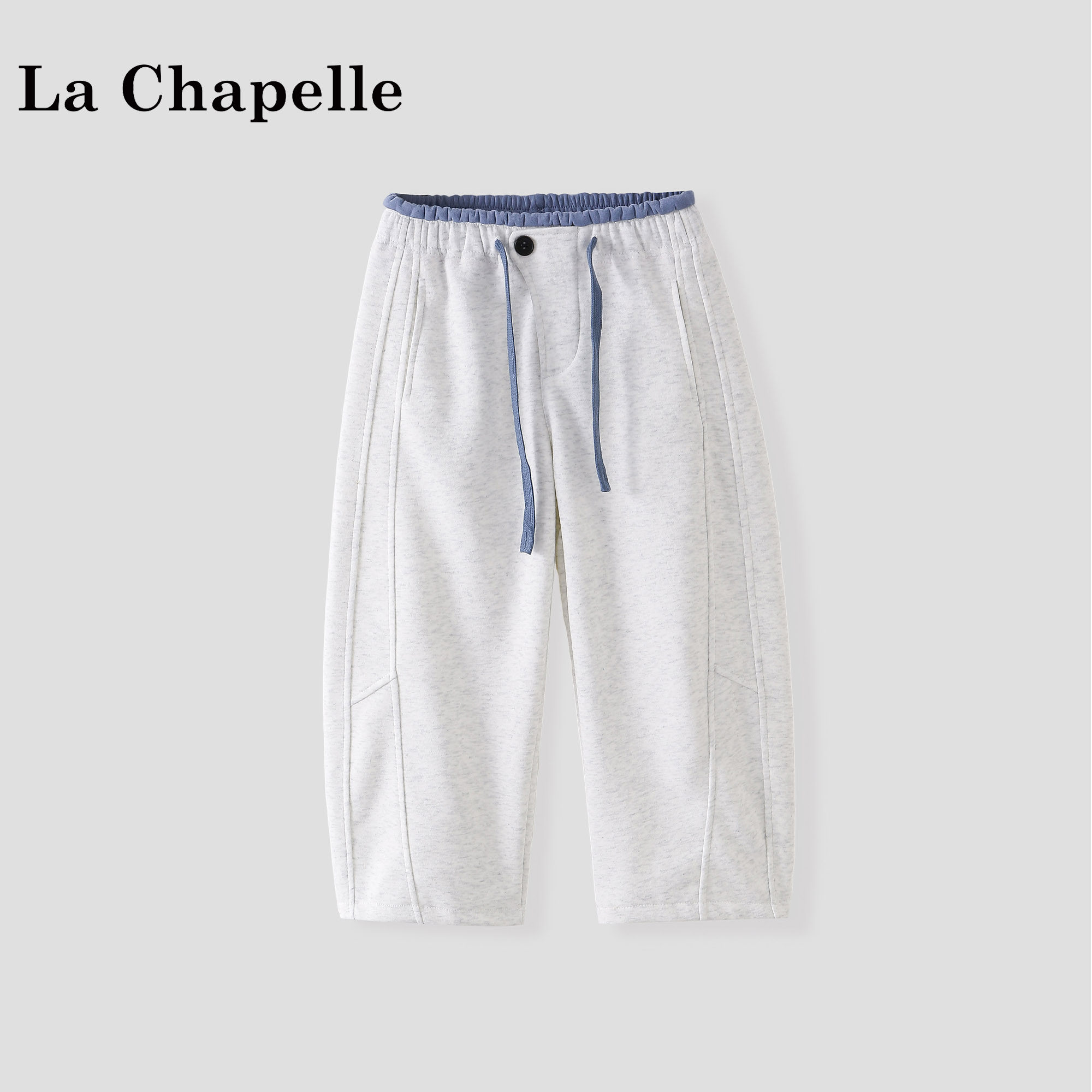 拉夏贝尔女童裤子2026春装新款洋气弯刀裤阔腿裤休闲卫裤儿童长裤