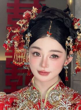 步摇头典雅饰新娘褂龙凤秀禾红