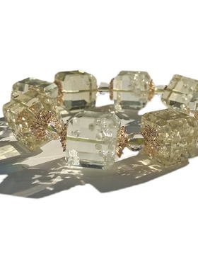 光工水晶方糖手链陨石原创