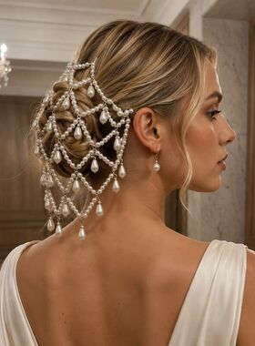 ins风爆款珍珠发梳个性高级感公主风流苏发饰女 Hair accessories