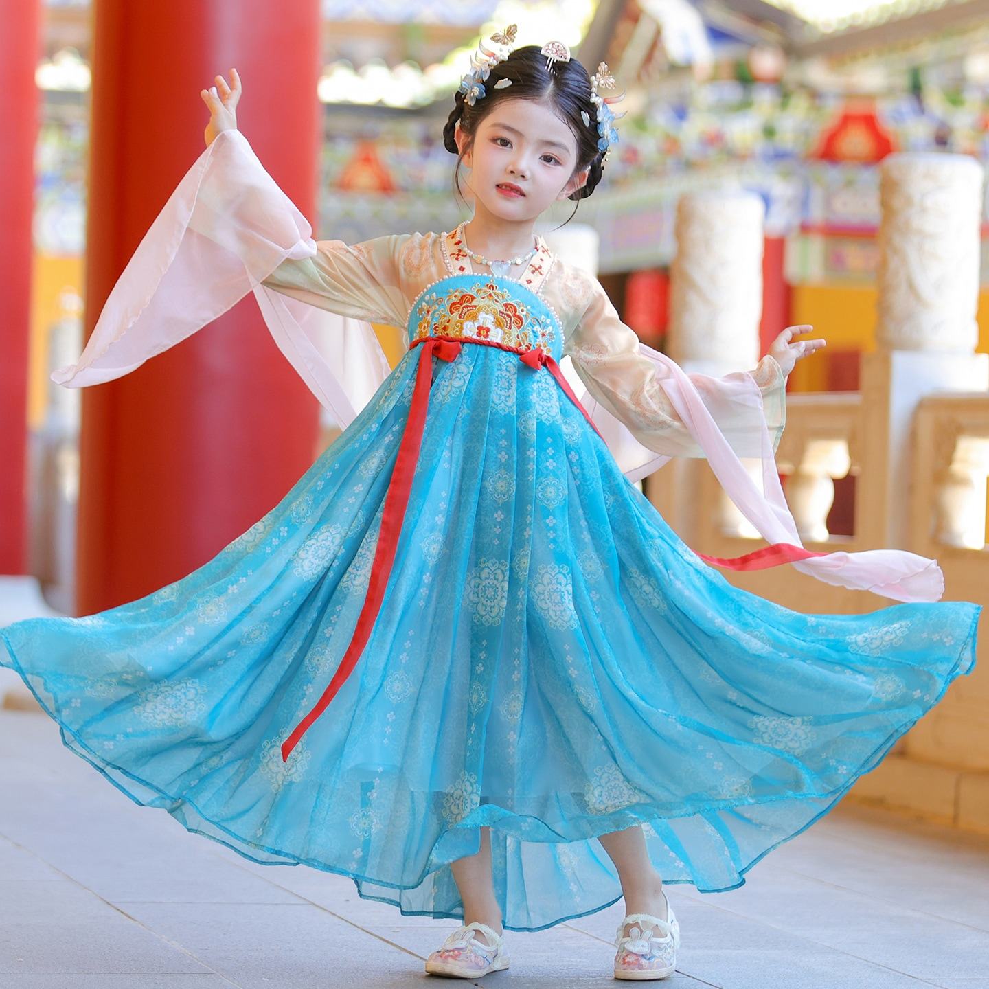 女童汉服春季中国风2026新款超仙古装儿童裙子女孩古风公主连衣裙