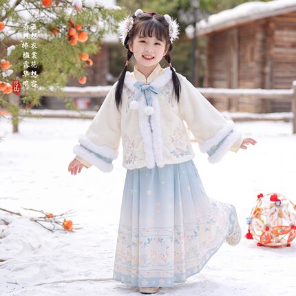 汉服女童秋冬2026新款儿童古装国风唐装古风加厚冬装女孩明制套装