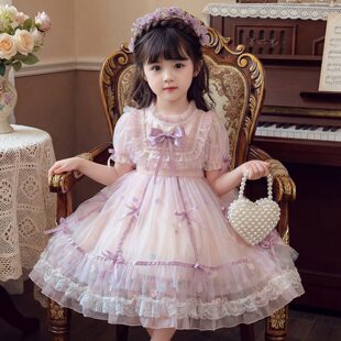 女童洛丽塔公主裙夏季2026新款洋气儿童网纱连衣裙小女孩生日裙子