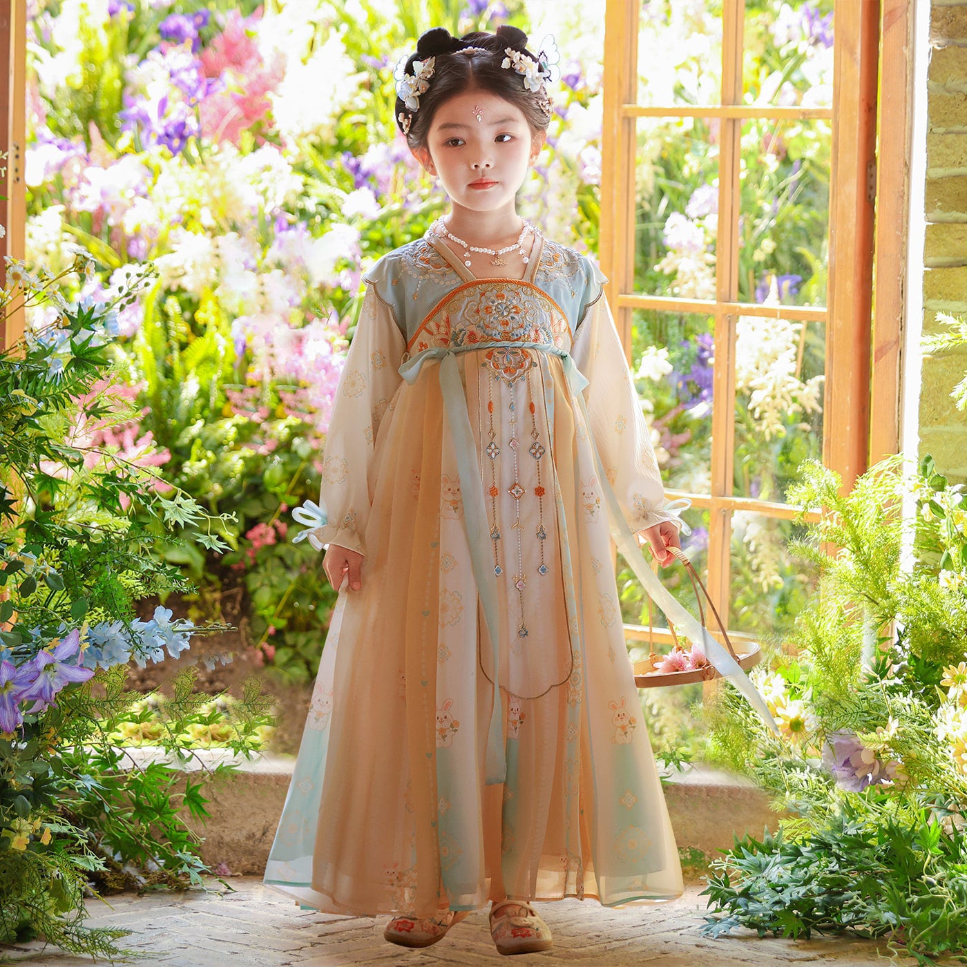 汉服女童秋季2025新款古风小女孩国风唐装儿童古装裙子中秋节服装