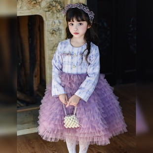 女童冬装连衣裙2025新款加绒儿童网纱公主裙生日洋气女孩秋冬裙子