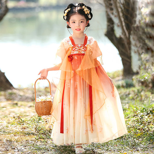 汉服女童夏季儿童古装2026新款中国风唐装古风女孩夏装公主连衣裙