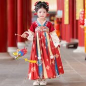 汉服女童冬季 女孩古风裙子 连衣裙儿童拜年服国风唐装 2026新款 古装