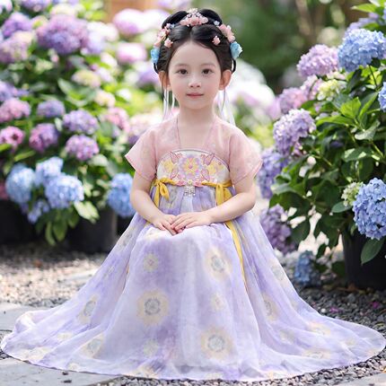 汉服女童2026新款夏季儿童唐装古风公主裙小女孩古装中国风连衣裙