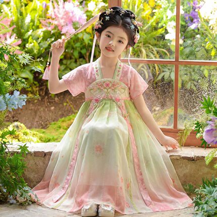 汉服女童夏季儿童古风公主连衣裙2026新款中国风唐装女孩古装裙子