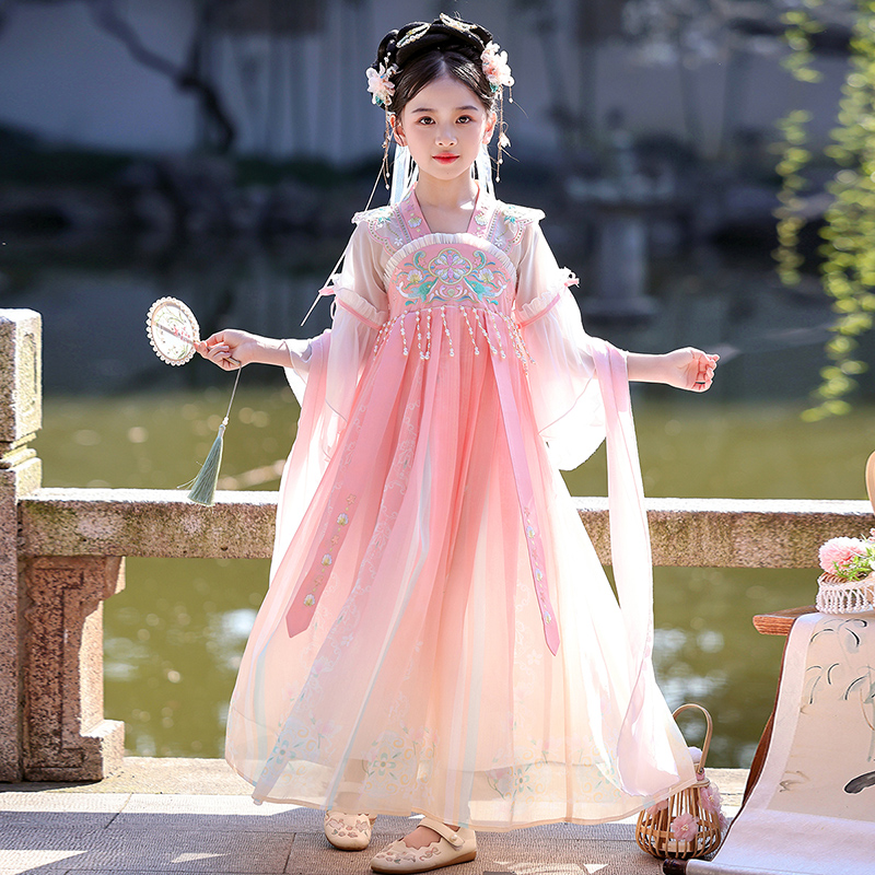 汉服女童超仙古装中国风连衣裙2025新款夏季儿童古风唐装女孩裙子