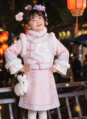 女童格格服冬装2026新款小女孩拜年服中国风加厚儿童冬季古风汉服