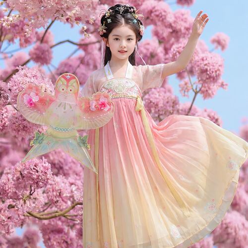 汉服女童夏季薄款儿童超仙2026新款中国风公主连衣裙女孩表演襦裙