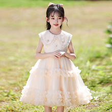 女童连衣裙夏装2025新款洋气儿童夏季网纱公主裙子女孩蓬蓬生日裙