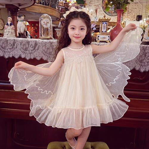 女童蝴蝶翅膀连衣裙夏季背心裙2026新款儿童夏装裙子小女孩公主裙