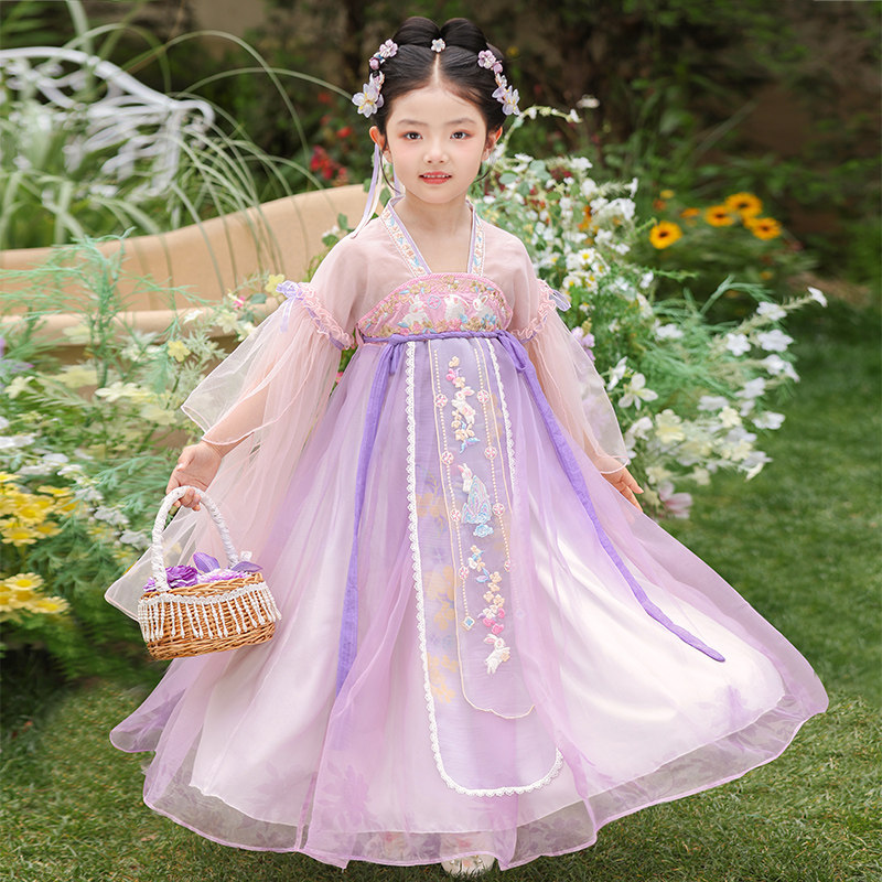 女童汉服春秋2026新款儿童古风超仙公主唐装女孩古装中国风连衣裙