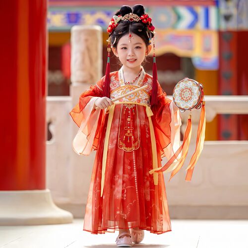 汉服女童古风2026新款儿童国风公主连衣裙小女孩中秋节绝美古装裙