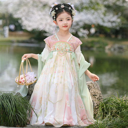 汉服女童夏季超仙国风连衣裙2026新款女孩古风唐装儿童古装公主裙