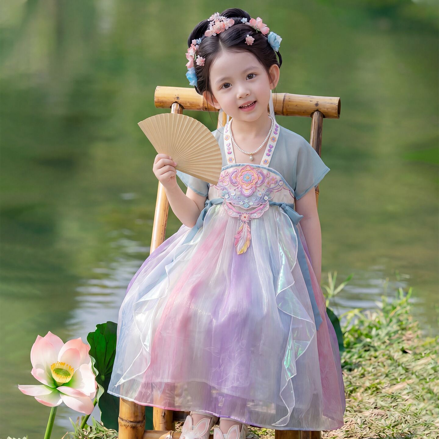 汉服女童2026新款儿童古风仙气公主连衣裙小女孩夏季薄款古装裙子图片