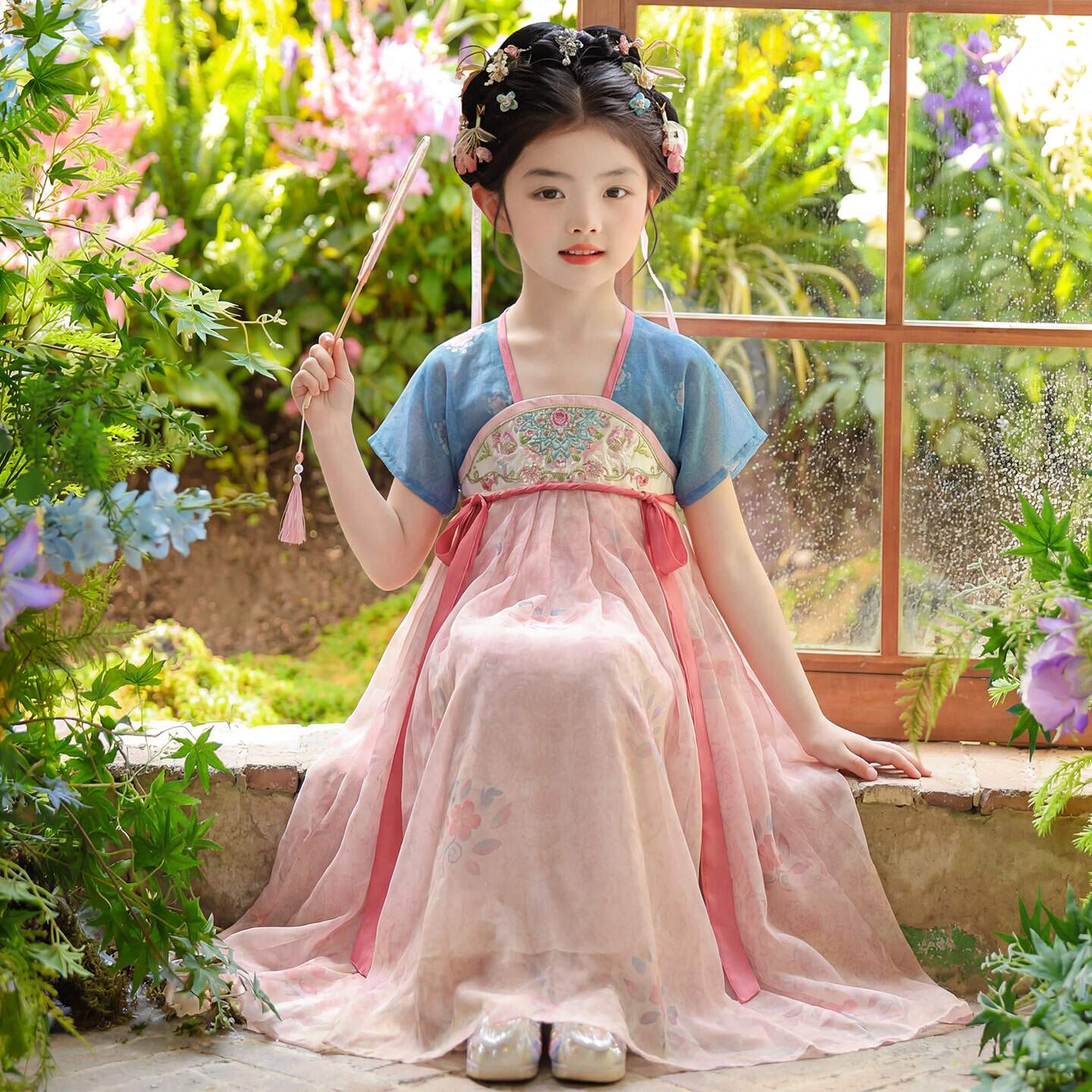 汉服女童夏季薄款2026新款儿童高端仙气国风公主连衣裙小女孩古装