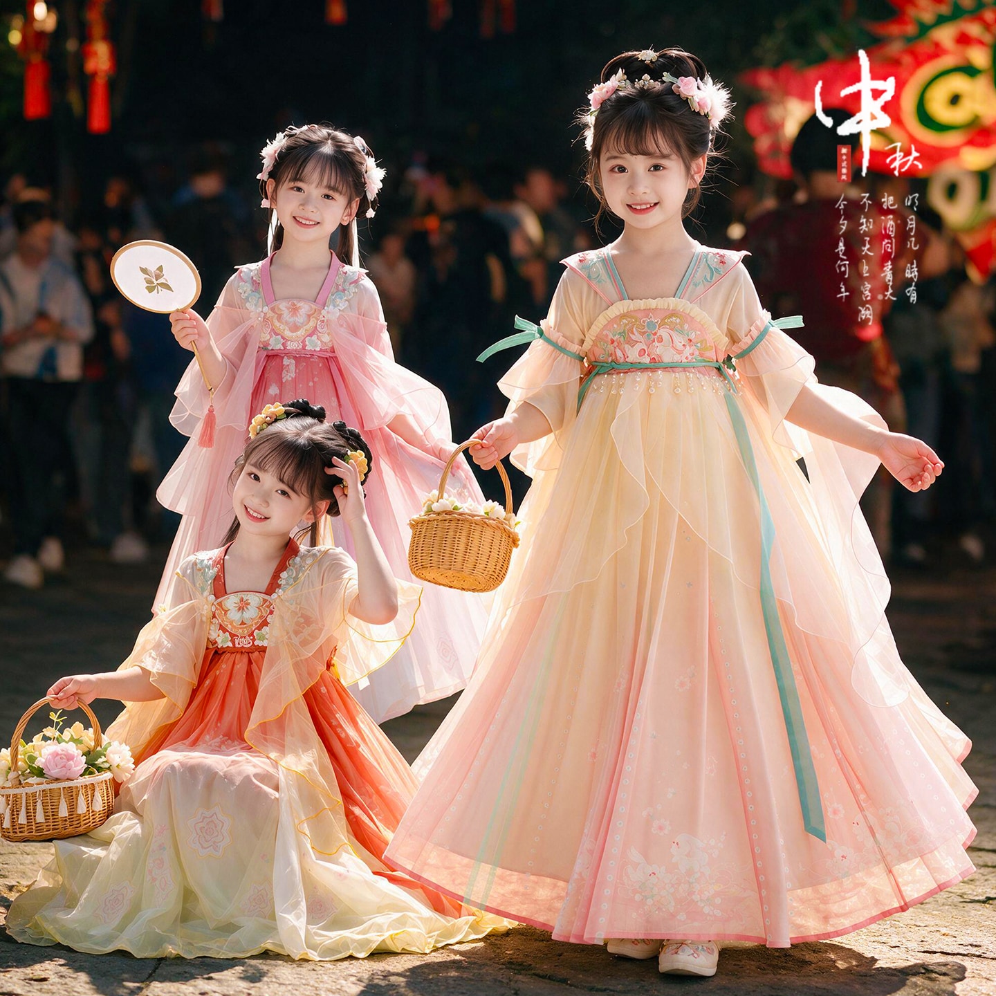 中秋节服装汉服女童穿搭古装儿童2026新款国风绝美超仙古风连衣裙