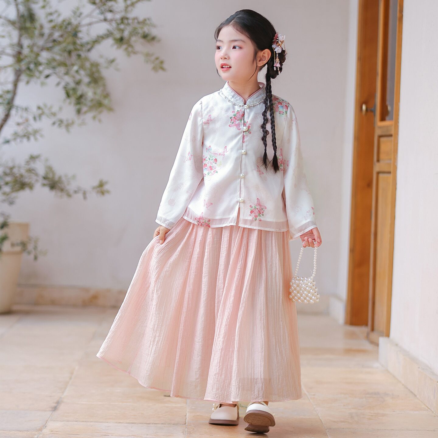 汉服女童秋季2026新款儿童古风套装小女孩新中式日常可穿国风唐装