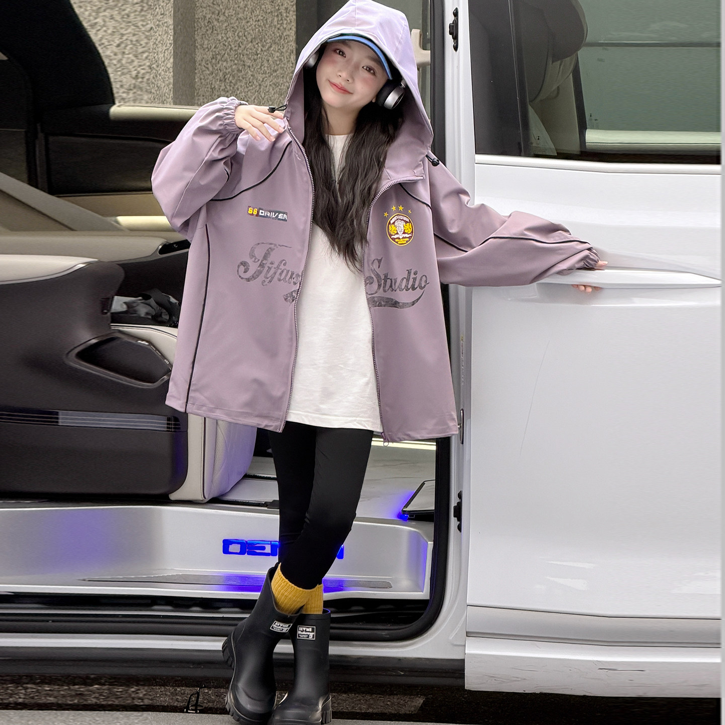韩系女童外套2026秋装新款儿童冲锋衣春秋季青少年女孩连帽上衣潮