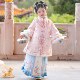 汉服女童冬季 中国风明制女孩古风拜年服套装 2026新款 加厚儿童冬装