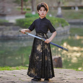 夏装 儿童古风套装 男孩新中式 夏季 国风唐装 汉服男童马面裙2026新款