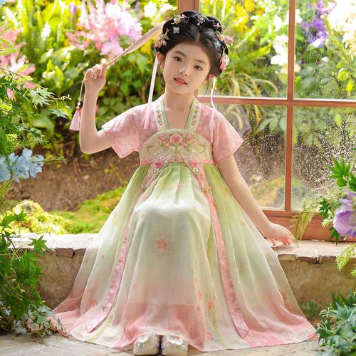 汉服女童夏季儿童古风公主连衣裙2026新款中国风唐装女孩古装裙子