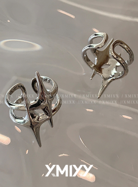 XMIXX 原创铜制高亮款潮流男女款Y2K星体戒指小众设计甜酷可调节