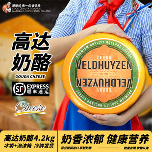 贝斯隆 荷兰进口原装原制黄波高达奶酪4.2kg整轮干酪乳酪即食