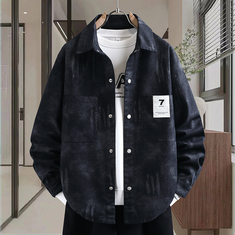 高级感牛仔衣服男外套2026春秋季新款美式高街潮牌长袖衬衣夹克衫,男装,牛仔外套,淘宝优惠券,粉丝福利购,淘宝优惠卷