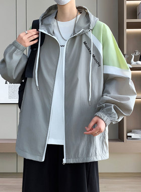 冰丝透气防晒衣青少年夏季薄款外套男2026超火新款防紫外线防晒服