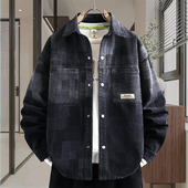 春装 2026新款 做旧复古外套青少年男装 春秋季 上衣 休闲牛仔夹克男士