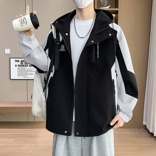 青少年外套男款春装2026新款初中高中学生冲锋衣潮牌男孩大童夹克