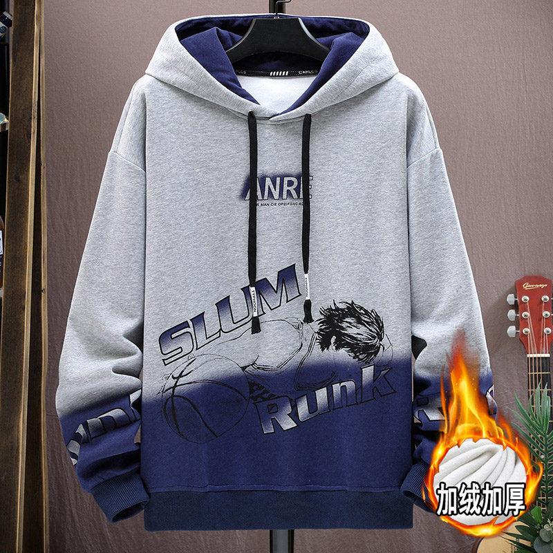 秋冬季连帽卫衣男孩潮流宽松长袖男生秋装帅气初中生大童上衣外套