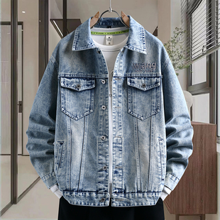 帅气休闲夹克上衣潮牌百搭长袖 新款 衬衣 春秋季 复古牛仔衣外套男士