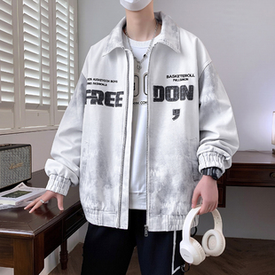 2026新款牛仔夹克男春秋季高级感潮牌翻领外套青少年男装春装上衣