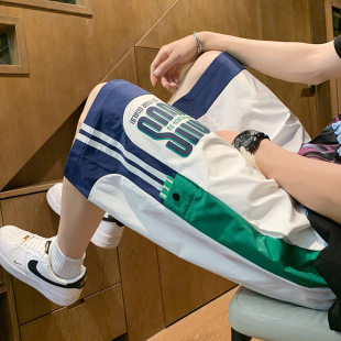 篮球运动短裤男夏外穿薄款速干冰丝沙滩裤衩初高中学生宽松五分裤