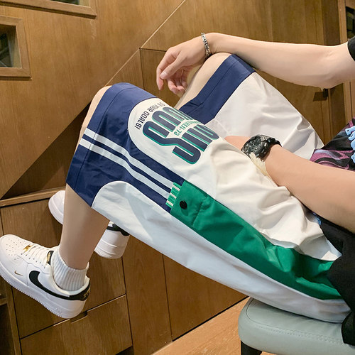 篮球运动短裤男夏外穿薄款速干冰丝沙滩裤衩初高中学生宽松五分裤