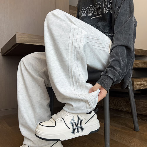 青少年卫裤男士春秋季2025新款直筒休闲长裤宽松运动男生大童裤子