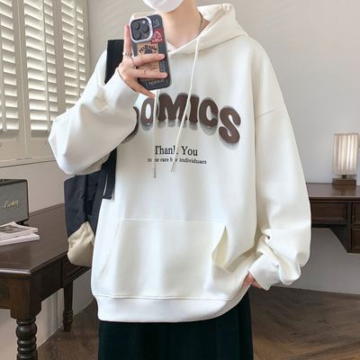 重磅连帽卫衣男春秋季高中初中学生套头衫潮流百搭青少年男孩外套