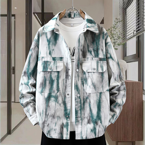 男士牛仔外套2025春秋季新款高级感痞帅气长袖衬衫青少年男装夹克