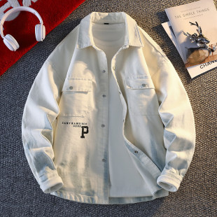 上衣 外套男初高中学生宽松牛仔夹克高级感痞帅工装 青少年春季 衬衫