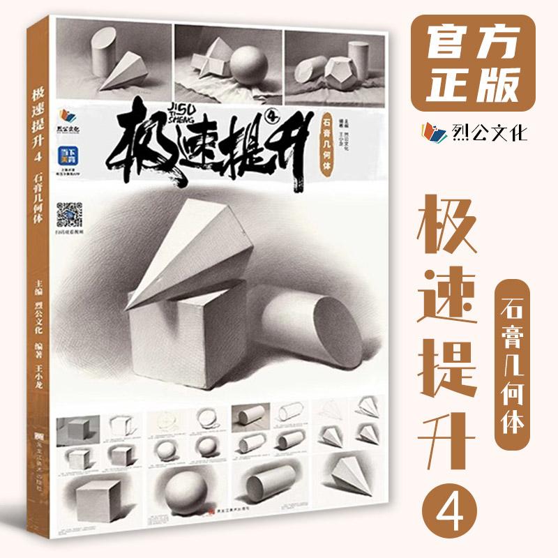 极速提升 4 石膏几何体 烈公文化王小龙素描基础单个组合素描几何体形体临摹范本画册美术高考联考教材教程书籍