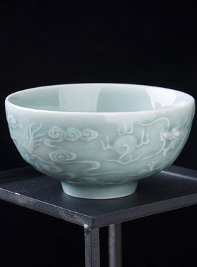 5英寸饭碗陶瓷新中式碗复古加厚米饭碗青瓷家用饭碗